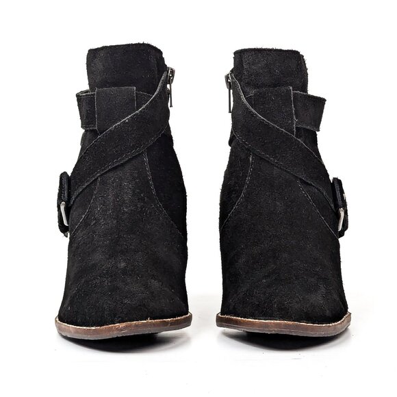 Dolce Vita Women Solid Black Suede Buckle Western Ankle Boots size 10 - Picture 2 of 8